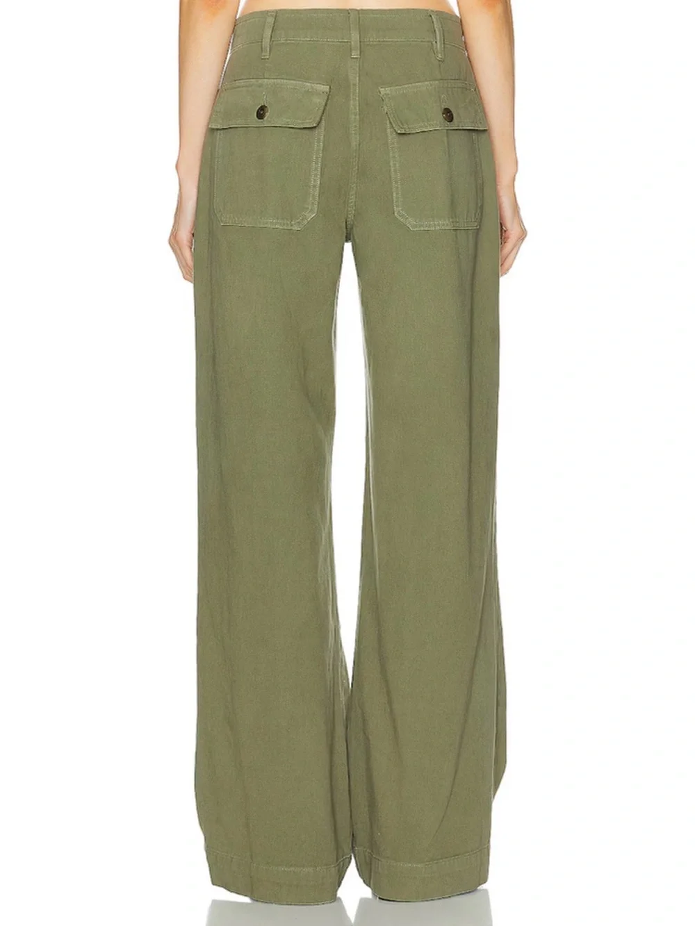 NWT RE/DONE Baker Pant Bayleaf Green Utility Wide Leg Size 24 MSRP $350 - Picture 2 of 6